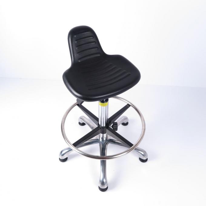 Chromeのガス上昇およびアルミニウム基盤が付いているPUの泡のクッション人間工学的ESDの椅子