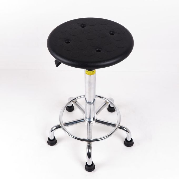 シリンダーESD腰掛けを高める黒いポリウレタン産業仕事の椅子